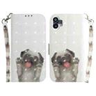 For Nothing Phone 1 3D Colored Horizontal Flip Leather Phone Case(Pug) - 1