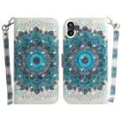 For Nothing Phone 1 3D Colored Horizontal Flip Leather Phone Case(Peacock Wreath) - 1