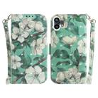 For Nothing Phone 1 3D Colored Horizontal Flip Leather Phone Case(Watercolor Flower) - 1
