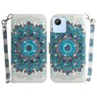 For Realme C30 3D Colored Horizontal Flip Leather Phone Case(Peacock Wreath) - 1