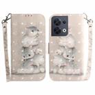 For OPPO Reno8 3D Colored Horizontal Flip Leather Phone Case(Squirrels) - 1
