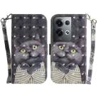 For OPPO Reno 8Pro 3D Colored Horizontal Flip Leather Phone Case(Hug Cat) - 1