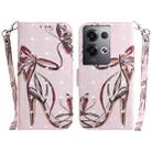 For OPPO Reno 8Pro 3D Colored Horizontal Flip Leather Phone Case(Butterfly High-heeled) - 1
