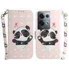 For OPPO Reno8 Pro+ 3D Colored Horizontal Flip Leather Phone Case(Heart Panda) - 1