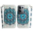For OPPO Reno8 Pro+ 3D Colored Horizontal Flip Leather Phone Case(Peacock Wreath) - 1