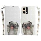 For OPPO Reno7 4G 3D Colored Horizontal Flip Leather Phone Case(Pug) - 1