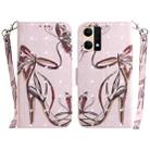 For OPPO Reno7 4G 3D Colored Horizontal Flip Leather Phone Case(Butterfly High-heeled) - 1