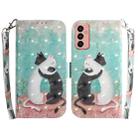For Samsung Galaxy M13 4G 3D Colored Horizontal Flip Leather Phone Case(Black White Cat) - 1