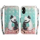 For Xiaomi Poco M4 5G 3D Colored Horizontal Flip Leather Phone Case(Black White Cat) - 1