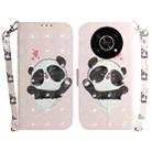 For Honor X9/X9 5G 3D Colored Horizontal Flip Leather Phone Case(Heart Panda) - 1