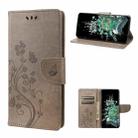 For OnePlus 10T Butterfly Flower Pattern Flip Leather Phone Case(Grey) - 1
