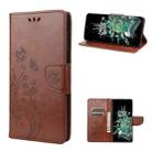 For OnePlus 10T Butterfly Flower Pattern Flip Leather Phone Case(Brown) - 1