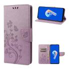 For Asus Zenfone 9 Butterfly Flower Pattern Flip Leather Phone Case(Light Purple) - 1