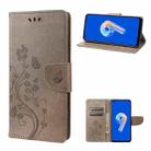 For Asus Zenfone 9 Butterfly Flower Pattern Flip Leather Phone Case(Grey) - 1