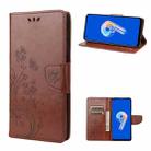 For Asus Zenfone 9 Butterfly Flower Pattern Flip Leather Phone Case(Brown) - 1