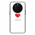 For Huawei Mate 50 Colorful Painted Glass Phone Case(Red Heart) - 1