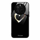 For Huawei Mate 50 Colorful Painted Glass Phone Case(Black Love) - 1