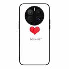 For Huawei Mate 50 Pro Colorful Painted Glass Phone Case(Red Heart) - 1