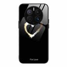 For Huawei Mate 50 Pro Colorful Painted Glass Phone Case(Black Love) - 1