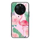 For Huawei Mate 50 Pro Colorful Painted Glass Phone Case(Flamingo) - 1