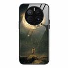 For Huawei Mate 50 Pro Colorful Painted Glass Phone Case(Moon) - 1