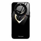 For Honor X40 Colorful Painted Glass Phone Case(Black Love) - 1