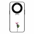 For Honor X40 Colorful Painted Glass Phone Case(A Flower) - 1