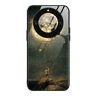 For Honor X40 Colorful Painted Glass Phone Case(Moon) - 1