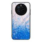 For Huawei Mate 50 Marble Pattern Glass Protective Phone Case(Ocean Waves) - 1