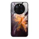 For Huawei Mate 50 Pro Marble Pattern Glass Protective Phone Case(Typhoon) - 1