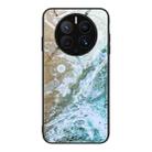 For Huawei Mate 50 Pro Marble Pattern Glass Protective Phone Case(Beach) - 1