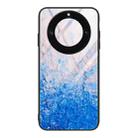 For Honor X40 Marble Pattern Glass Protective Phone Case(Ocean Waves) - 1