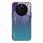For Huawei Mate 50 Gradient Color Glass Phone Case(Aurora Blue) - 1