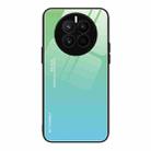 For Huawei Mate 50 Gradient Color Glass Phone Case(Green Cyan) - 1