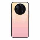 For Huawei Mate 50 Pro Gradient Color Glass Phone Case(Yellow Pink) - 1