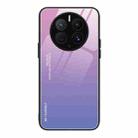 For Huawei Mate 50 Pro Gradient Color Glass Phone Case(Pink Purple) - 1