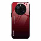 For Huawei Mate 50 Pro Gradient Color Glass Phone Case(Red Black) - 1