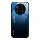 For Huawei Mate 50 Pro Gradient Color Glass Phone Case(Blue Black) - 1