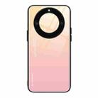 For Honor X40 Gradient Color Glass Phone Case(Yellow Pink) - 1