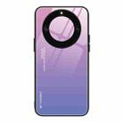 For Honor X40 Gradient Color Glass Phone Case(Pink Purple) - 1