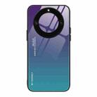 For Honor X40 Gradient Color Glass Phone Case(Aurora Blue) - 1