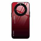 For Honor X40 Gradient Color Glass Phone Case(Red Black) - 1