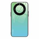 For Honor X40 Gradient Color Glass Phone Case(Green Cyan) - 1