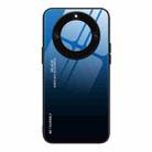 For Honor X40 Gradient Color Glass Phone Case(Blue Black) - 1