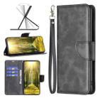 For vivo Y35 / Y22 Lambskin Texture Pure Color Flip Leather Phone Case(Black) - 1