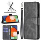 For Samsung Galaxy A04 4G Lambskin Texture Pure Color Flip Leather Phone Case(Black) - 1