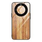 For Honor X40 Wood Grain Glass Phone Case(Yellow) - 1