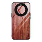 For Honor X40 Wood Grain Glass Phone Case(Coffee) - 1