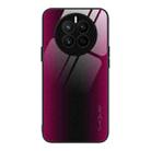 For Huawei Mate 50 Texture Gradient Glass TPU Phone Case(Rose Red) - 1