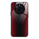 For Huawei Mate 50 Pro Texture Gradient Glass TPU Phone Case(Red) - 1